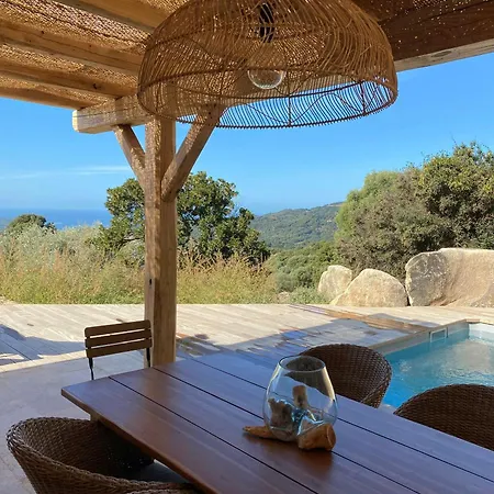 Beautiful Stone House With Sea View In Corsica Nyaraló Sari-D'orcino