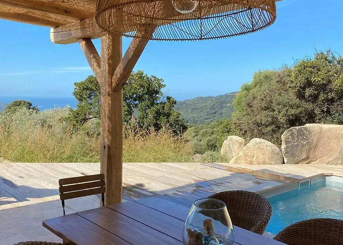 Beautiful Stone House With Sea View In Corsica 펜션 Sari-D'orcino
